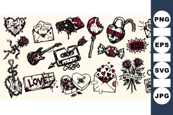 Download Edgy Valentine Punk Clipart Set - Clipart Collection