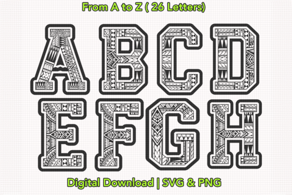 Download Polynesian Tribal Alphabet Clipart - Clipart Collection
