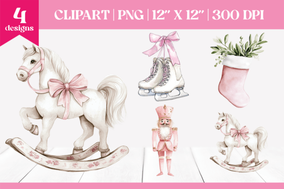 Download Pink Christmas Rocking Horse Clipart - Clipart Collection