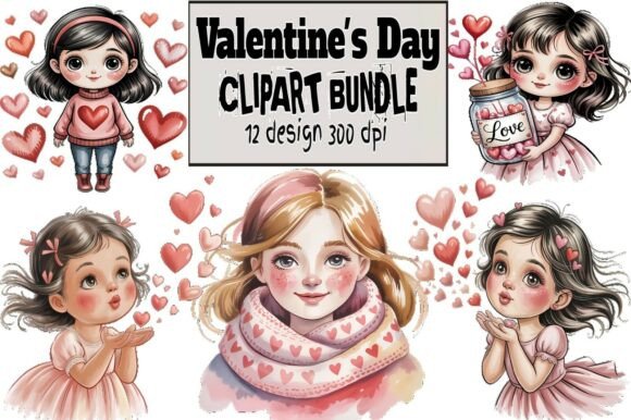 Download Valentine’s Day Girl Portrait Clipart Bu - Clipart Collection