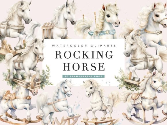 Download Watercolor Rocking Horse Clipart - Clipart Collection