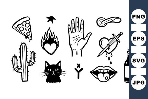 Download Edgy Tattoo Icon Clipart Set - Clipart Collection