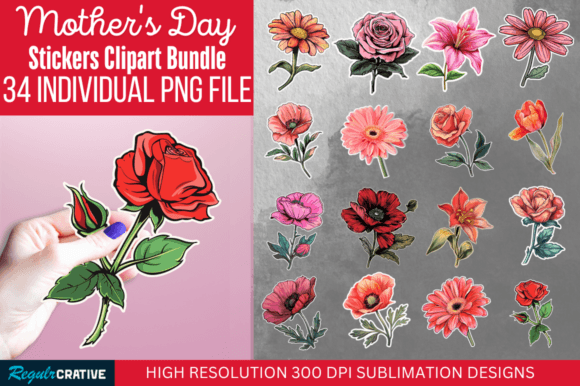 Download Mother's Day Flower Sticker Clipart - Clipart Collection