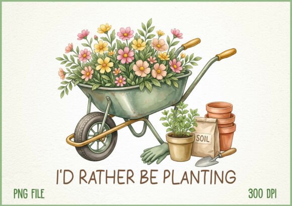 Download I’d Rather Be Planting Gardening PNG - Gardening Collection