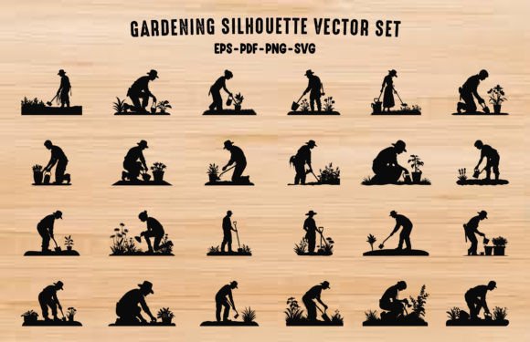 Download Gardening Vector Silhouette Bundle - Gardening Collection