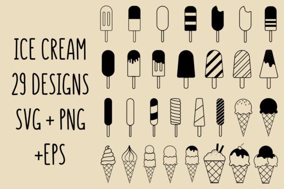 Download Ice Cream Svg Bundle Outline Clipart - Clipart Collection