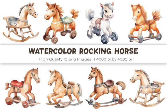 Download Rocking Horse Watercolor Clipart - Clipart Collection