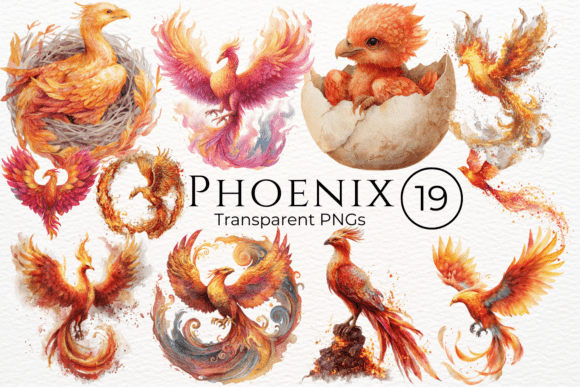 Download Phoenix Watercolor Clipart - Clipart Collection
