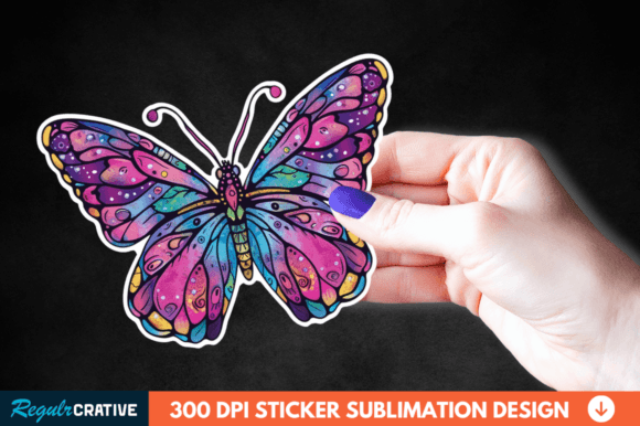 Download Butterfly Sticker Clipart Illustration - Clipart Collection