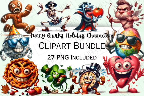 Download Funny Quirky Holiday Characters Clipart - Clipart Collection