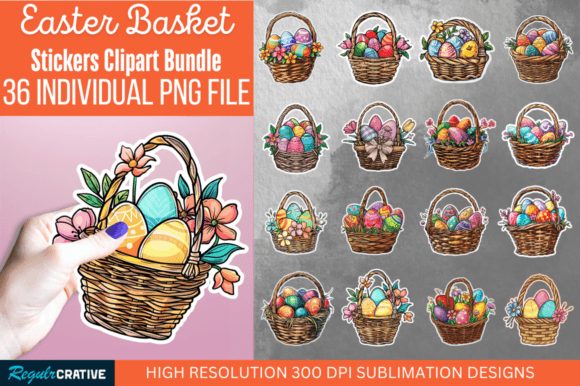 Download Easter Basket Sticker Clipart Bundle - Clipart Collection