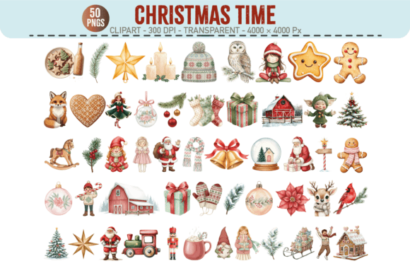 Download Christmas Time Clipart – 50 PNGs - Clipart Collection