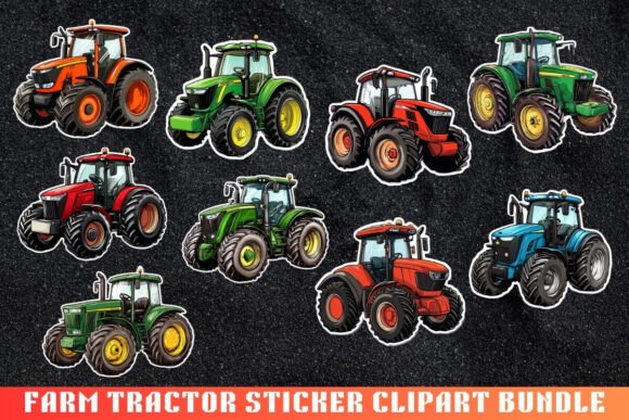 Download Farm Tractor Sticker Clipart Bundle - Clipart Collection