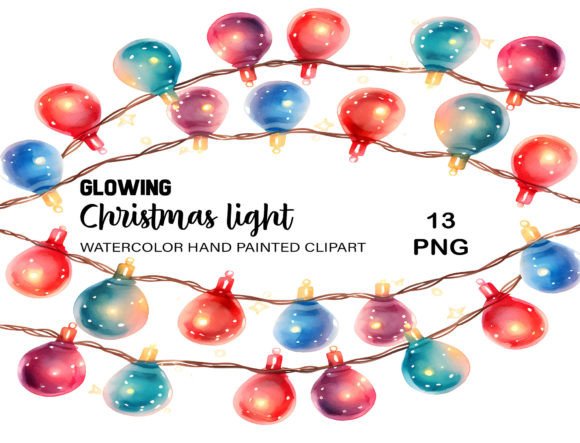 Download Watercolor Christmas Lights Clipart PNG - Clipart Collection