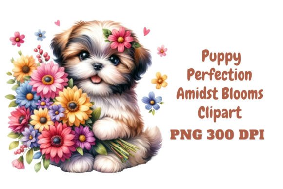 Download ShihTzu Perfection Amidst Blooms Clipart - Clipart Collection