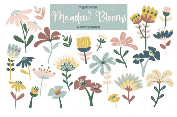 Download Meadow Blooms Clipart Set - Clipart Collection