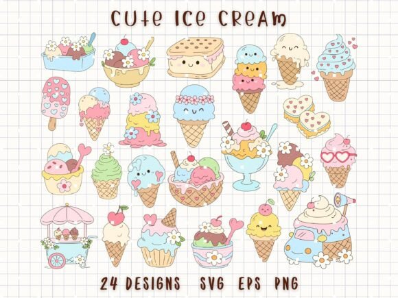 Download Ice Cream Clipart Cute Dessert SVG - Clipart Collection