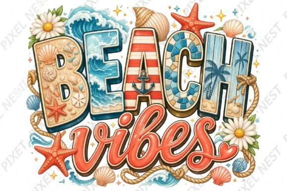 Download Beach Vibes Summer Sublimation PNG - Premium Bundle