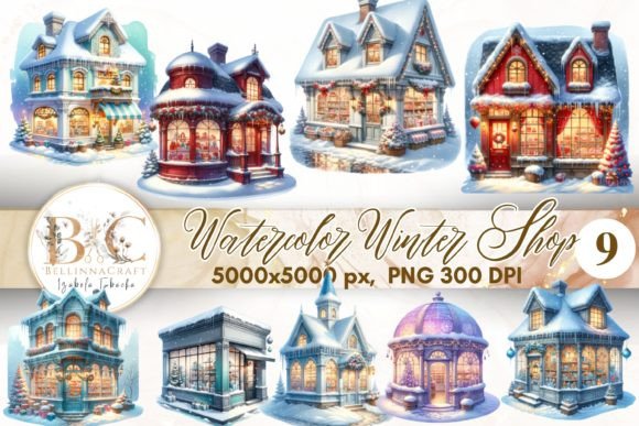 Download Watercolor Christmas Winter Shop Clipart - Clipart Collection