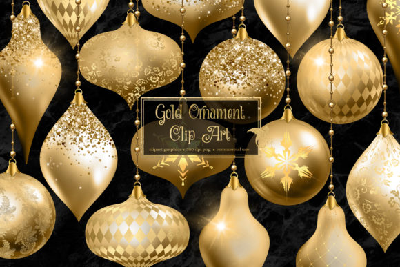 Download Gold Christmas Ornament Clipart - Clipart Collection