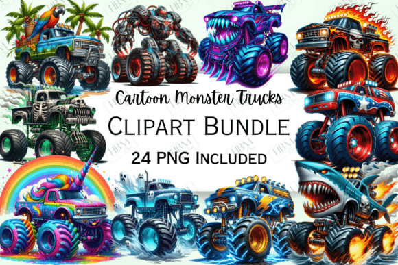 Download Cartoon Monster Trucks Clipart - Clipart Collection