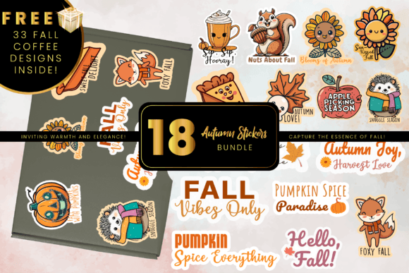 Download Fall Sticker Bundle Clipart PNG - Clipart Collection