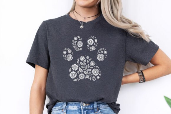 Download Floral Dog Paw Shirt Svg Png - Shirt svg Collection