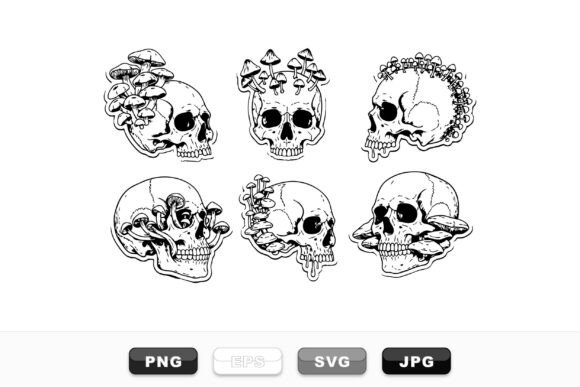 Download Edgy Skull Mushroom Clipart Set - Clipart Collection