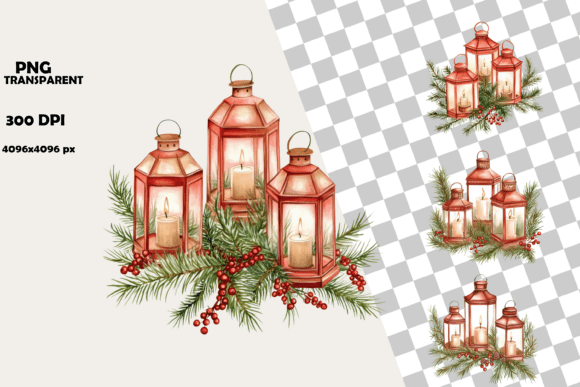 Download Festive Christmas Lanterns Clipart Pack - Clipart Collection