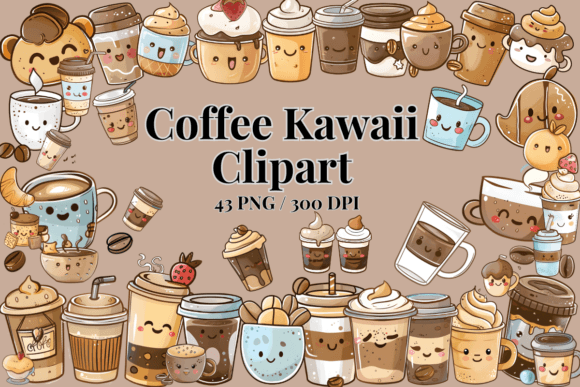 Download Coffee Kawaii Clipart / Cute PNG Cartoon - Clipart Collection