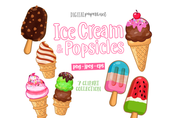 Download Ice Cream &amp; Popsicles Clipart - Clipart Collection