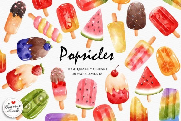 Download Watercolor Popsicles Clipart, Ice Cream - Clipart Collection