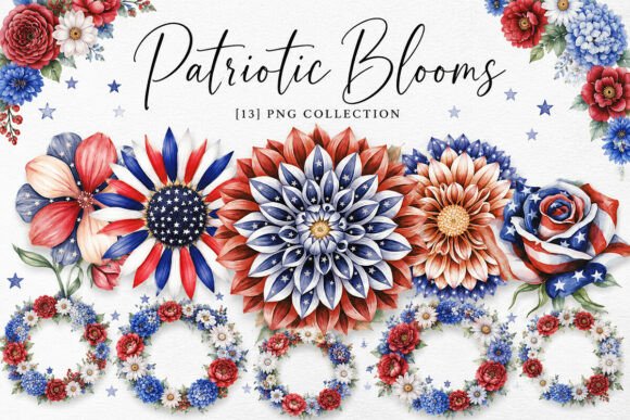 Download Patriotic Blooms Clipart Png Bundle - Clipart Collection